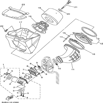 Case air cleaner 1, Yamaha, 5pa144111000